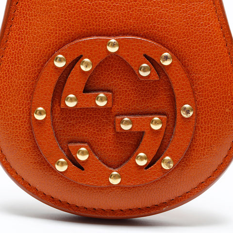 GUCCI Leather Interlocking Coin case Brown WS21778