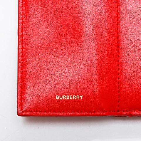 バーバリー BURBERRY レザー TB モノグラム 三つ折り財布 レッド WS21779