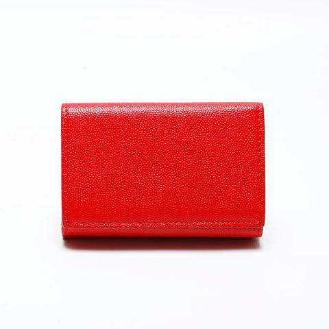 バーバリー BURBERRY レザー TB モノグラム 三つ折り財布 レッド WS21779