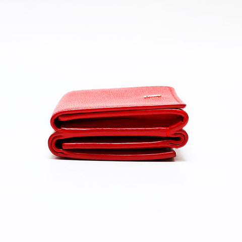 BURBERRY Leather TB Monogram Tri-fold wallet Red WS21779