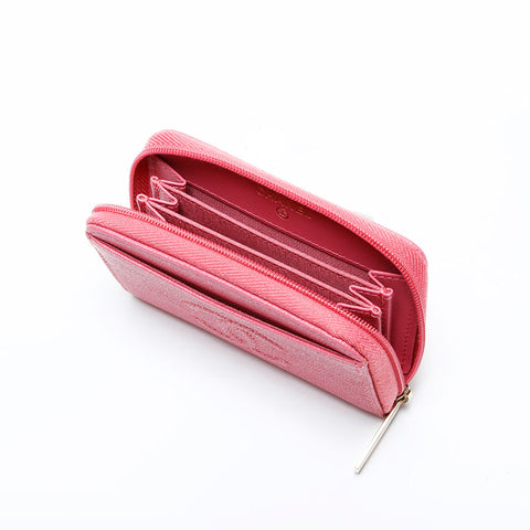 CHANEL No. 26 2018-2019 COCO Mark Compact Wallet Caviar Round Zip Coin case pink WS21781