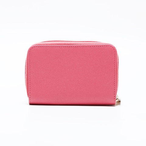 CHANEL No. 26 2018-2019 COCO Mark Compact Wallet Caviar Round Zip Coin case pink WS21781