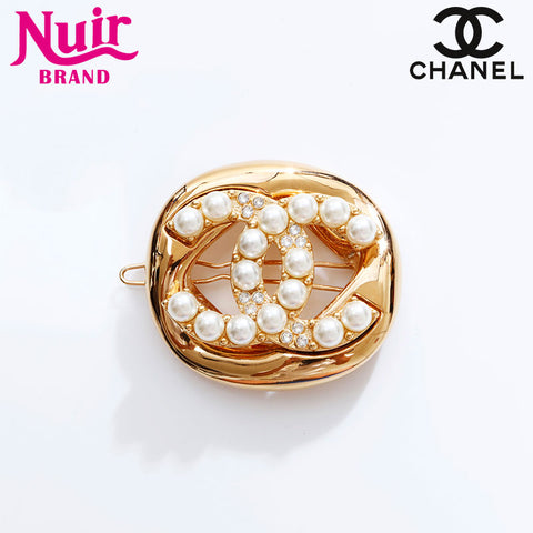 CHANEL B24A 2024 Pearl COCO Mark Hair Clip hair accessory gold WS21786