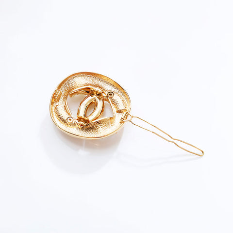 CHANEL B24A 2024 Pearl COCO Mark Hair Clip hair accessory gold WS21786