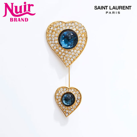 YVES SAINT LAURENT Rhinestone Brooch gold WS21787