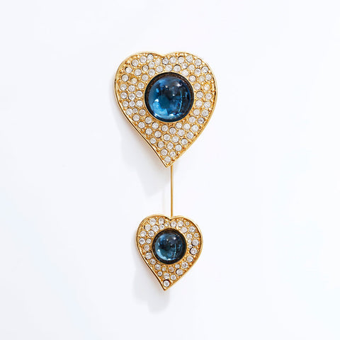 YVES SAINT LAURENT Rhinestone Brooch gold WS21787