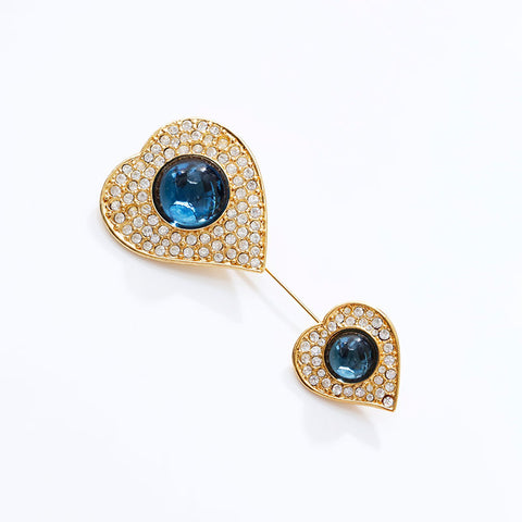 YVES SAINT LAURENT Rhinestone Brooch gold WS21787
