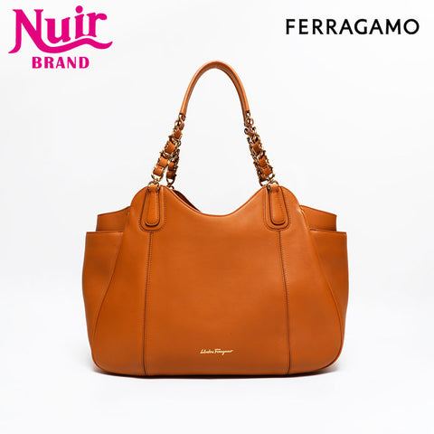 Salvatore Ferragamo Chain tote Handbag Brown WS21788