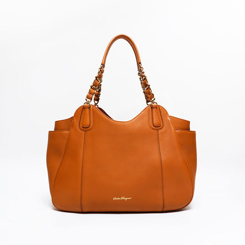 Salvatore Ferragamo Chain tote Handbag Brown WS21788