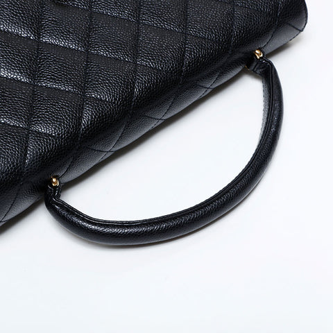 CHANEL No. 5 1997-1999 Matelasse Kelly-style Caviar Skin Handbag black WS21790