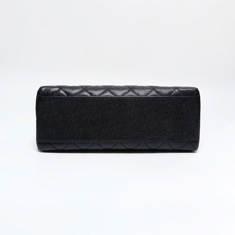 CHANEL No. 5 1997-1999 Matelasse Kelly-style Caviar Skin Handbag black WS21790