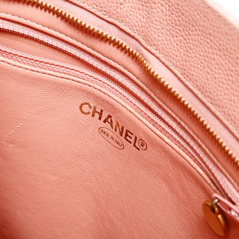 CHANEL No. 6 2000-2002 Replica Tote Caviar Skin Handbag pink WS21793