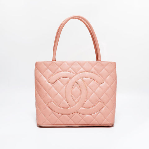 CHANEL No. 6 2000-2002 Replica Tote Caviar Skin Handbag pink WS21793