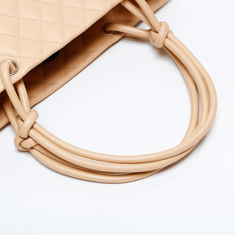CHANEL 10 Series 2005-2006 Matelasse Cambon Line Large Tote Handbag beige WS21794