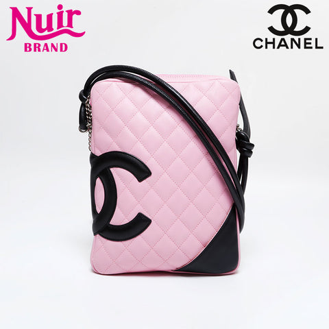 CHANEL No. 9 2004-2005 Matelasse Cambon Line Shoulder Bag pink WS21795