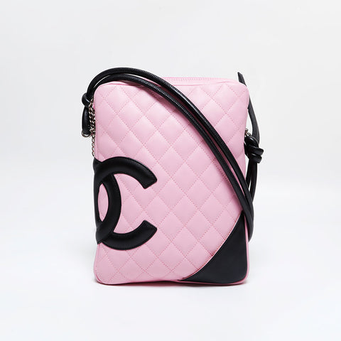 CHANEL No. 9 2004-2005 Matelasse Cambon Line Shoulder Bag pink WS21795
