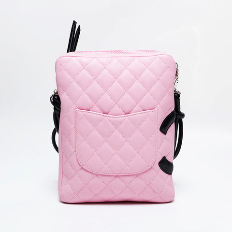 CHANEL No. 9 2004-2005 Matelasse Cambon Line Shoulder Bag pink WS21795