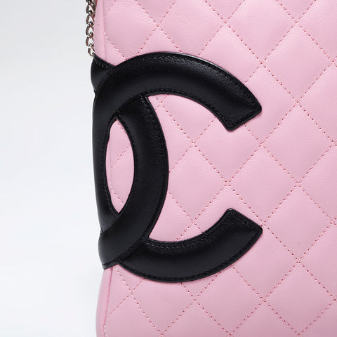 CHANEL No. 9 2004-2005 Matelasse Cambon Line Shoulder Bag pink WS21795