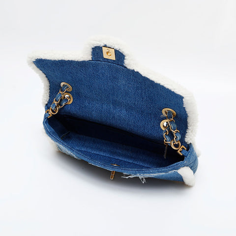 CHANEL 28th series 2019 Egyptian Hieroglyphs Shoulder Bag blue WS21798