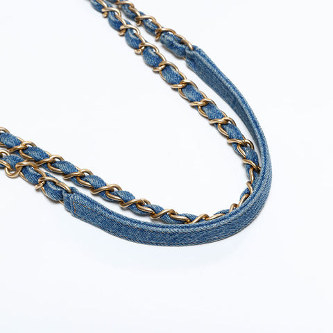 CHANEL 28th series 2019 Egyptian Hieroglyphs Shoulder Bag blue WS21798