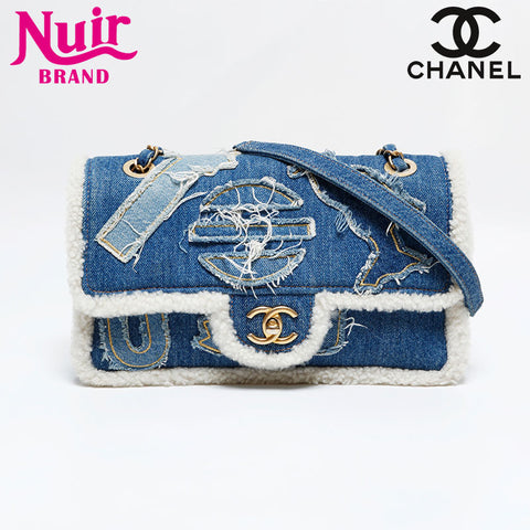 CHANEL 28th series 2019 Egyptian Hieroglyphs Shoulder Bag blue WS21798