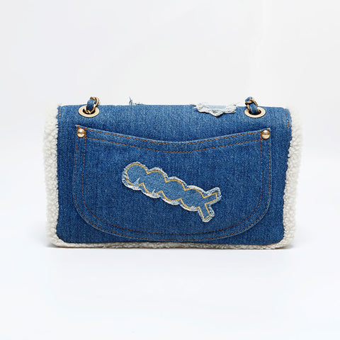 CHANEL 28th series 2019 Egyptian Hieroglyphs Shoulder Bag blue WS21798