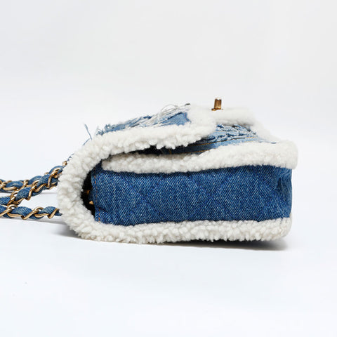 CHANEL 28th series 2019 Egyptian Hieroglyphs Shoulder Bag blue WS21798