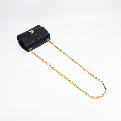 シャネル CHANEL ミニマトラッセ シングルフラップ ショルダーバッグ ブラック WS21799