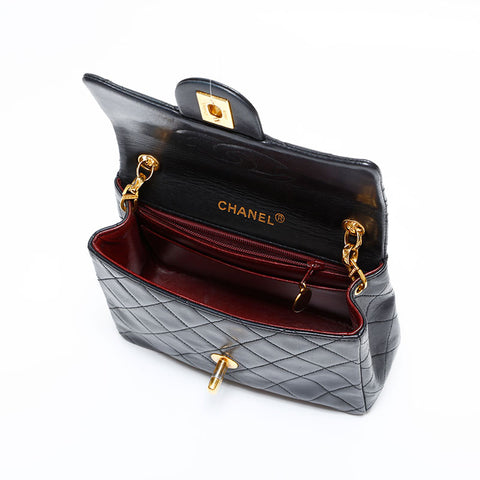 CHANEL Mini Matelasse Single Flap Shoulder Bag black WS21799