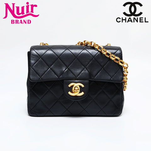 CHANEL Mini Matelasse Single Flap Shoulder Bag black WS21799