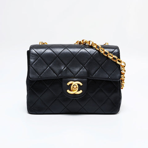 CHANEL Mini Matelasse Single Flap Shoulder Bag black WS21799
