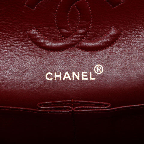 CHANEL No. 3 1994-1996 Matelasse 9.1" Double Flap Lambskin Shoulder Bag black WS21800
