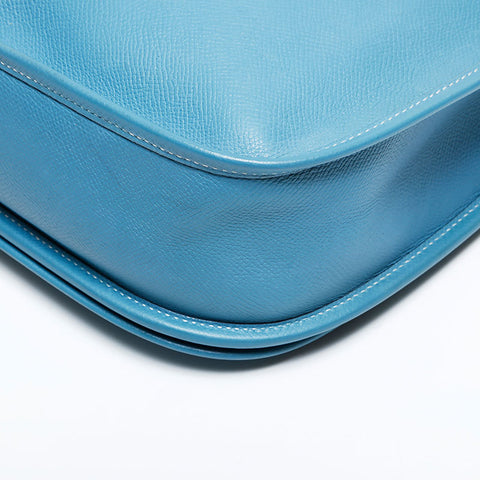 HERMES ◻︎J engraved 2006 Evelyn Courchevel Shoulder Bag blue WS21803