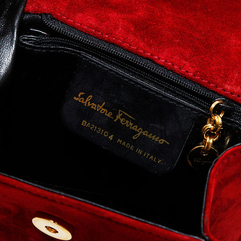 Salvatore Ferragamo Valabo Medium Top Handle 2-Way Shoulder Bag Red WS21804