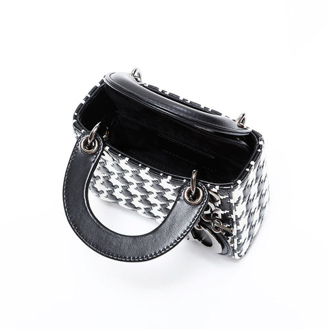 Christian Dior 2017 Micro Lady Dior Handbag Black White WS21806