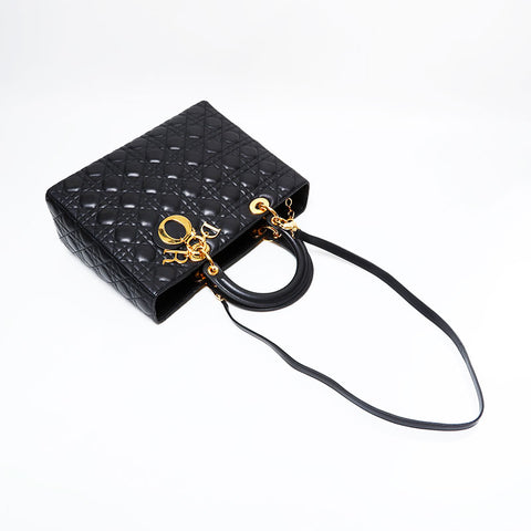 Christian Dior Lady Dior Canage 2WAY Handbag black WS21807