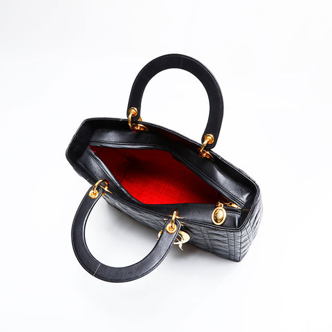 Christian Dior Lady Dior Canage 2WAY Handbag black WS21807