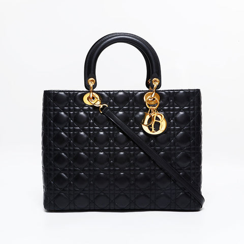 Christian Dior Lady Dior Canage 2WAY Handbag black WS21807