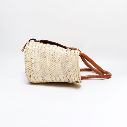 Chloe Marcy Raffia Straw Basket Bag Shoulder Bag beige WS21808