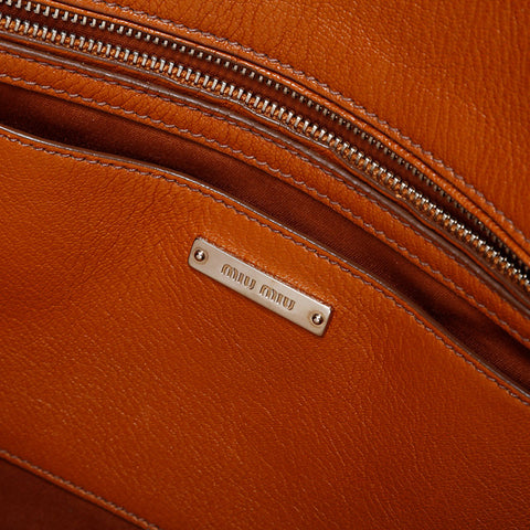 Miu Miu Leather 2way Handbag Brown WS21809