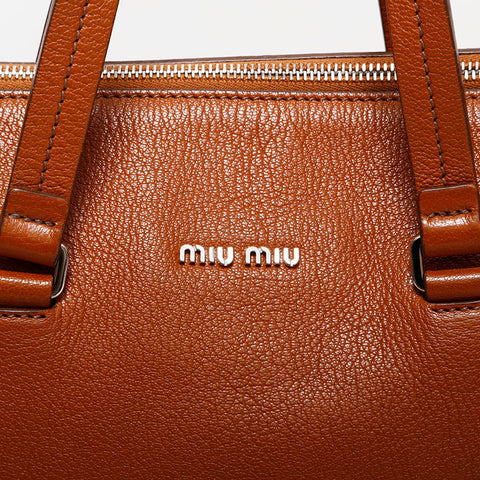 Miu Miu Leather 2way Handbag Brown WS21809