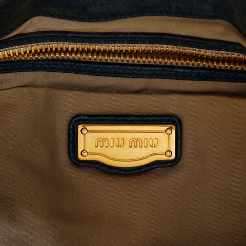 ミュウ ミュウ Miu Miu マテラッセ レザー 2way ショルダーバッグ ブルー WS21811