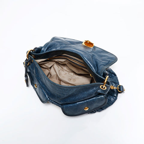 Miu Miu Matelasse Leather 2way Shoulder Bag blue WS21811