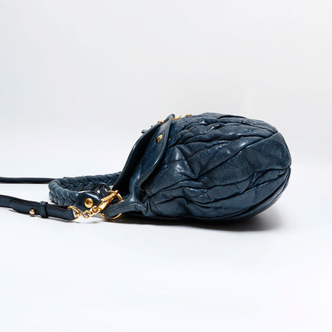 Miu Miu Matelasse Leather 2way Shoulder Bag blue WS21811