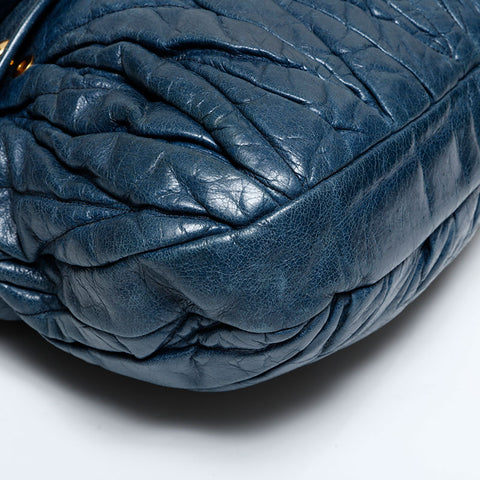 Miu Miu Matelasse Leather 2way Shoulder Bag blue WS21811