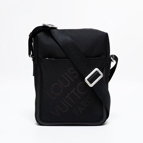 LOUIS VUITTON Damier Geant Citadin Noir 2005 Shoulder Bag black WS21812