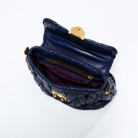 Miu Miu Materasse Shoulder Bag Navy WS21816