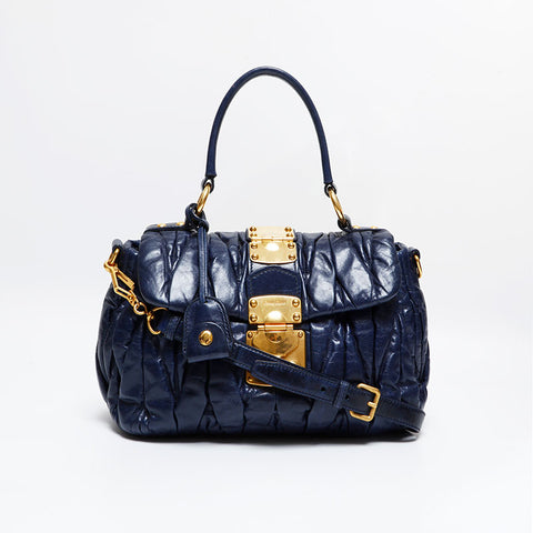 Miu Miu Materasse Shoulder Bag Navy WS21816