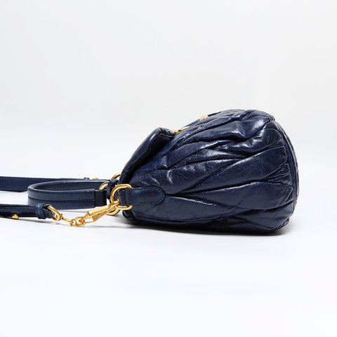Miu Miu Materasse Shoulder Bag Navy WS21816