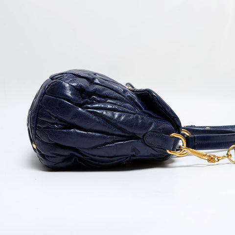 Miu Miu Materasse Shoulder Bag Navy WS21816
